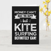 Carte Kite surfing makes you happy funny venin (Fleur jaune)