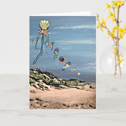 Carte "Kites on the Beach" (Fleur jaune)