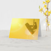 Carte Kitesurfing Silhouette Greeting Card (Fleur jaune)