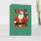 Carte Kitschmas Père Noël Amusement Modernité du milieu (Dos)