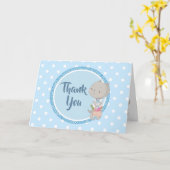 Carte Kitten Avec Panier De Fleurs "Merci" (Fleur jaune)