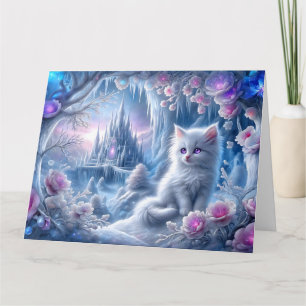 Carte Kitten blanc dans le royaume des glaces d'Imaginai