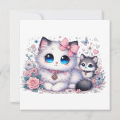 Carte Kitten Cuteness Overload : Chat et chien aux yeux  (Devant)