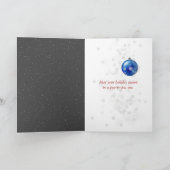 Carte Kitten In Christmas Santa Hat and Snowflakes (Intérieur)