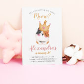 Carte Kitten Meow Couronne rose Fille Kitty Chat Anniver