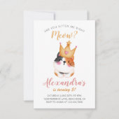 Carte Kitten Meow Couronne rose Fille Kitty Chat Anniver (Devant)