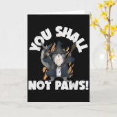 Carte Kitten Meow Parody Movie Funny Cat Wizard You Shal (Fleur jaune)