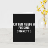 Carte Kitten Needs A Foring Cigarette (Fleur jaune)