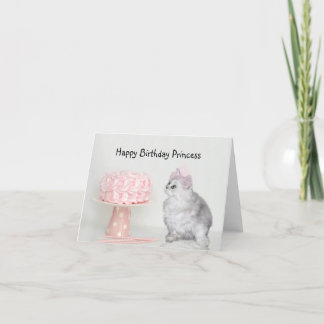 Carte Kitten Princesse anniversaire