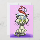 Carte Kitten Santa Hat (Devant)