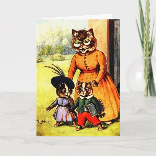 Carte Kittens Off à l'école Louis Wain (Devant)