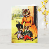 Carte Kittens Off à l'école Louis Wain (Fleur jaune)