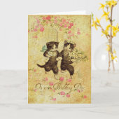 Carte Kitties du jour du mariage (Fleur jaune)