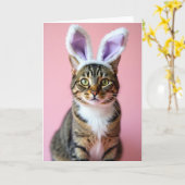 Carte Kitty avec des oreilles novelty (Fleur jaune)