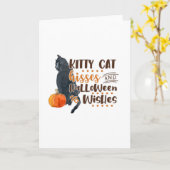 Carte Kitty Chat Hisses Et Halloween Voeux Design (Fleur jaune)