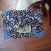 Carte Kitty Chat Purple Daisées Gris Chat Art Gris Chats