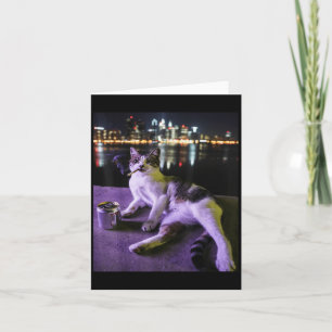 Carte Kitty Chaton Fumé Drôle Mème Chat Stupide Cerveau