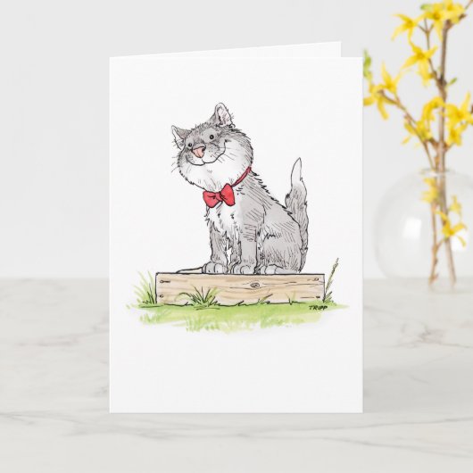 Carte Kitty conviviale (Fleur jaune)