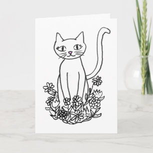 Carte Kitty est assis assez