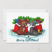 Carte Kitty et chiot, Happy XMas (Devant)