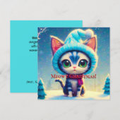 Carte Kitty Noël Bleue (Devant / Derrière)