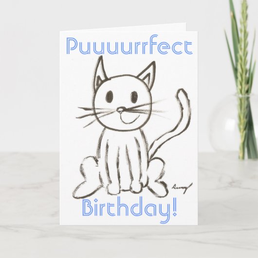 Carte Kitty peint "Puuurrfect Birthday" (Devant)