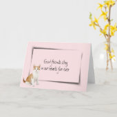Carte Kitty Pet Perdre la sympathie sur rose (Fleur jaune)
