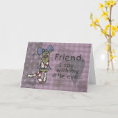 Carte Kitty primitif pour ami (Fleur jaune)