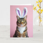 Carte Kitty With Ear Fluffs Portrait Card (Fleur jaune)