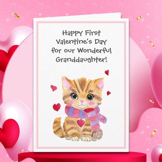 Carte Kitty With Hearts Valentines Day Riddle