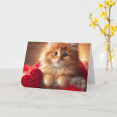 Carte Kitty Yarn Ginger coeur de la Saint-Valentin (Fleur jaune)
