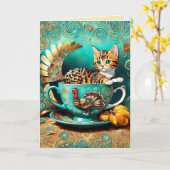 Carte Kitty's Thanksgiving Tea (Fleur jaune)