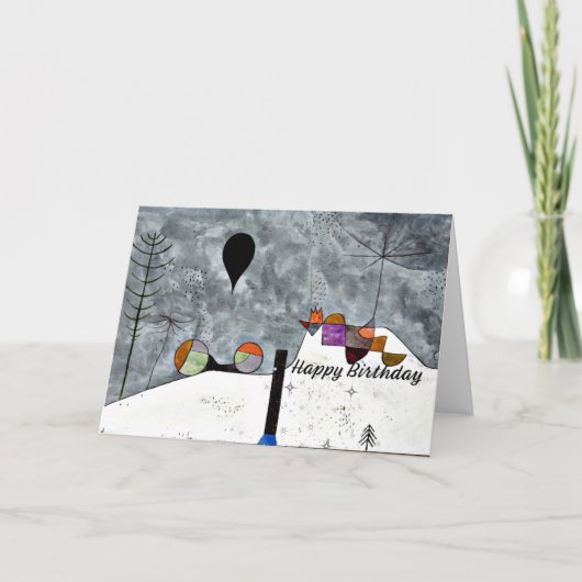 Carte Klee - Hiver, peinture de Paul Klee, vœux d'annive (Devant)