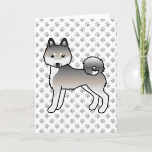 Carte Klee Kai Cute Dessin De L'Alaskan Gris Et Blanc