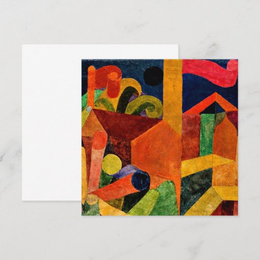 Carte Klee - Paysage avec drapeaux (Devant / Derrière)