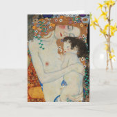 Carte Klimt, mère et enfant (Fleur jaune)