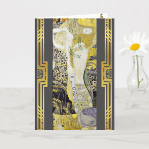 Carte Klimt Restauration du tableau Water Serpents