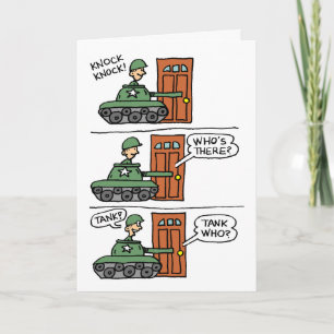 Carte Knock Tank You Veterans Day Card