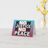 CARTE KNOW JUSTICE KNOW PEACE (Fleur jaune)