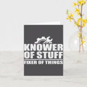 Carte Knower Of Stuff Fixer Of Things Funny Mechanic Fat (Fleur jaune)