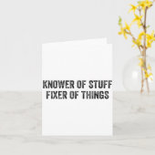 Carte Knower Of Stuff Fixer Of Things Men Dad Funny Mech (Fleur jaune)