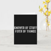 Carte Knower Of Stuff Fixer Of Things Men Dad Funny Mech (Fleur jaune)