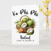 Carte Ko Phi Phi Cocotier Thaïlande Tropical Koh Île Gp (Fleur jaune)