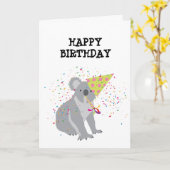 Carte Koala - Animaux ayant une fête (Fleur jaune)