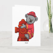 Carte Koala as Firefighter with Fire hydrant (Dos)