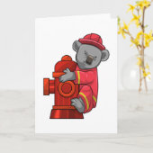 Carte Koala as Firefighter with Fire hydrant (Fleur jaune)