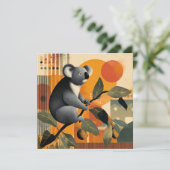 Carte Koala assis dans un arbre (Debout devant)