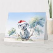 Carte Koala assis dans un eucalyptus Joyeux Noël (Dos)
