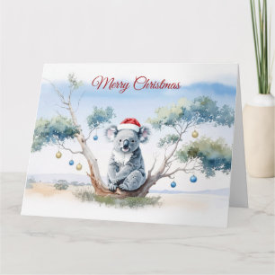 Carte Koala assise dans un gommier Joyeux Noël