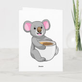 Carte Koala avec tasse de café (Dos)